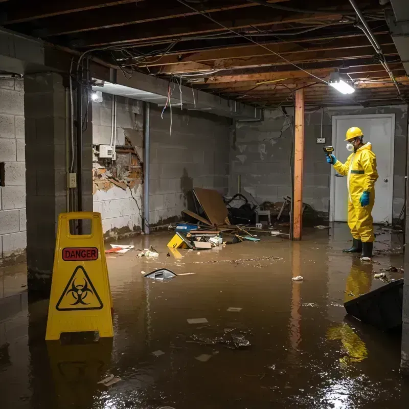 Flooded Basement Electrical Hazard in Upper Sandusky, OH Property